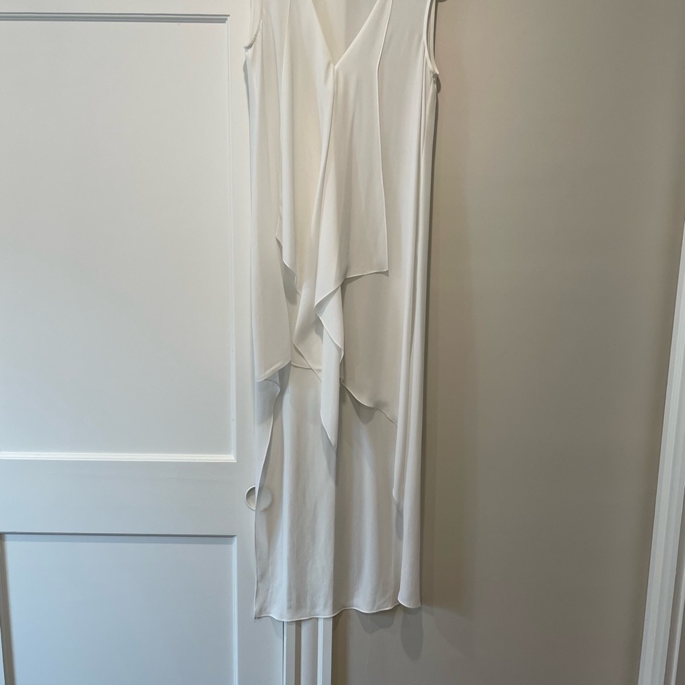 BCBG white high low dress